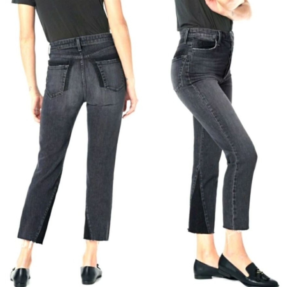 Joe's jeans womens W 23 black grey CL2KBY5572 Kirby Debbie HR straight crop